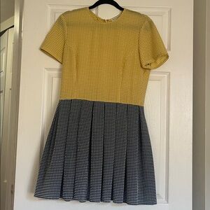 Opening Ceremony Checkered Yellow and Black Dress